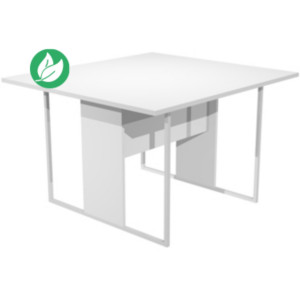 Table de réunion Presto 120 x 110 cm - Plateau Blanc - Pieds Blanc Table de réunion Presto 120 x 110 cm - Plateau Blanc - Pieds Blanc