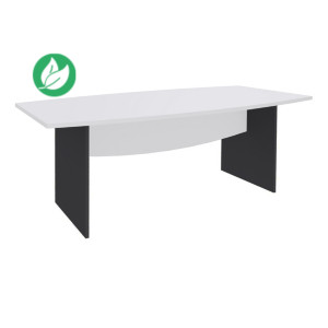 Table de réunion tonneau Activity L.200 x P.100 cm - Plateau Blanc - Pieds Anthracite Table de réunion tonneau Activity L.200 x P.100 cm - Plateau Blanc - Pieds Anthracite