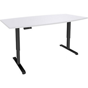 Table de réunion tonneau Actual Réglage électrique en hauteur - L. 200 x P. 100 Cm - Plateau Blanc - Pieds métal Carbone Table de réunion tonneau Actual Réglage électrique en hauteur - L. 200 x P. 100 Cm - Plateau Blanc - Pieds métal Carbone