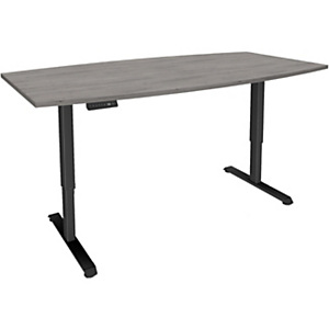 Table de réunion tonneau Actual Réglage électrique en hauteur - L. 200 x P. 100 Cm - Plateau Chêne Gris - Pieds métal Carbone Table de réunion tonneau Actual Réglage électrique en hauteur - L. 200 x P. 100 Cm - Plateau Chêne Gris - Pieds métal Carbone