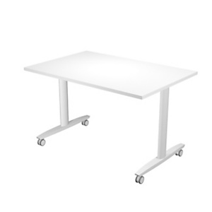 Table rabattable à roulettes PRATIC - L.120 x P.80 cm - Plateau Blanc - Pieds Aluminium Table rabattable à roulettes PRATIC - L.120 x P.80 cm - Plateau Blanc - Pieds Aluminium