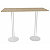 Table rectangle Roxane hauteur 110 cm plateau Chêne 140 x 60 cm - 2 pieds tube métal Blanc - 1