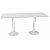 Table rectangle Roxane hauteur 74 cm plateau Blanc 140 x 60 cm - 2 pieds tube métal Blanc - 1