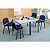 Table rectangulaire 120 x 60 cm plateau gris / pieds bleus - 4