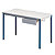Table rectangulaire 120 x 60 cm plateau gris / pieds bleus - 2