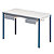 Table rectangulaire 120 x 60 cm plateau gris / pieds bleus - 3