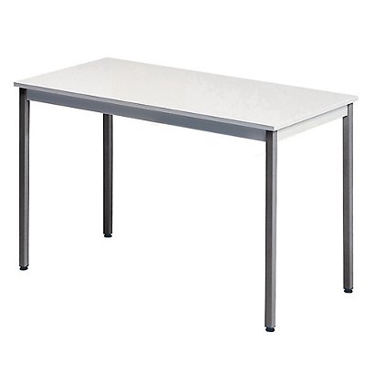 Table rectangulaire 120 x 60 cm plateau gris / pieds gris - 1