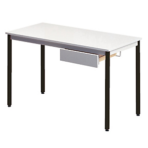 Table rectangulaire 120 x 60 cm plateau gris / pieds noirs Table rectangulaire 120 x 60 cm plateau gris / pieds noirs