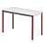 Table rectangulaire 120 x 60 cm plateau gris / pieds rouges - 1