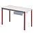 Table rectangulaire 120 x 60 cm plateau gris / pieds rouges - 2