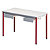 Table rectangulaire 120 x 60 cm plateau gris / pieds rouges - 3