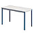 Table rectangulaire 140 x 70 cm plateau gris / pieds bleus - 1