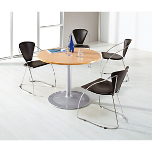Table de réunion - PURE - Ronde - Hêtre - pieds Aluminium Table de réunion - PURE - Ronde - Hêtre - pieds Aluminium