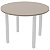 Table ronde 100 cm - 4 pieds métal Blanc - Plateau Argile - 1