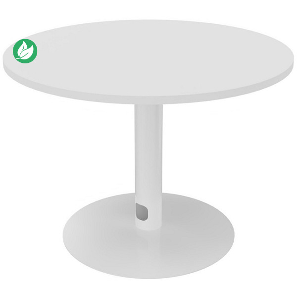 Table de réunion 100 cm - Pied tulipe Blanc - Plateau Blanc- JPG