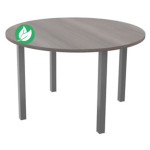 Table ronde 120 cm - 4 pieds métal Aluminium - Plateau Cèdre