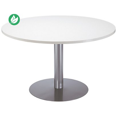 Table ronde 120 cm - Piètement tulipe Aluminium - Plateau Blanc - 1