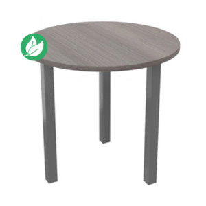 Table ronde 80 cm - 3 pieds métal Aluminium - Plateau Cèdre