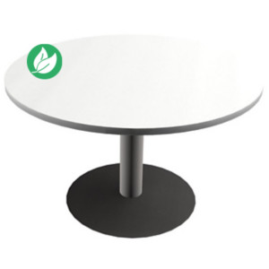 Table ronde Actual Ø 100 cm - Plateau Blanc - Pied tulipe Aluminium Table ronde Actual Ø 100 cm - Plateau Blanc - Pied tulipe Aluminium