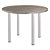 Table ronde Actual Ø 100 cm - Plateau Chêne grisé - Pieds carrés Aluminium - 1
