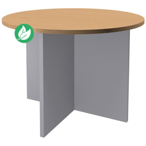 Table ronde Actual Ø 100 cm - Plateau Hêtre - Pied tulipe Aluminium
