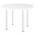 Table ronde Actual L. 100 x 100 cm - Plateau Blanc - 4 pieds carrés Blanc - 1