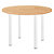Table ronde Actual L. 100 x 100 cm - Plateau Chêne  - 4 pieds carrés Blanc - 1