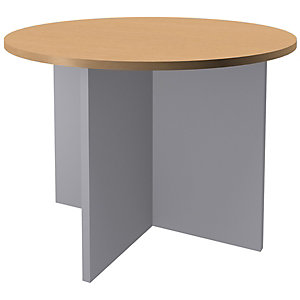Table ronde Actual L. 100 x 100 cm, plateau Hêtre, Piètement tulipe Aluminium