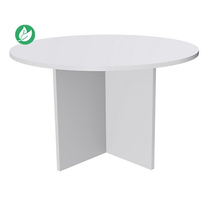 Table ronde diamètre 100 cm - plateau Blanc pieds Blanc