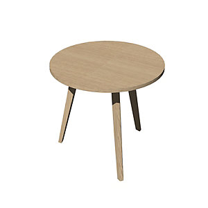 Table ronde Halden 80 cm - 3 pieds en bois massif - Chêne