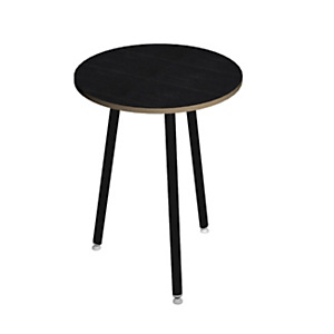 Table ronde Halden Ø 80 cm - Plateau Noir - Pieds métal Noir