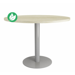Table ronde de réunion Eminence - Ø 100 cm - Plateau Chêne canadien - Pied Aluminium Table ronde de réunion Eminence - Ø 100 cm - Plateau Chêne canadien - Pied Aluminium