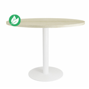 Table ronde de réunion Eminence - Ø 100 cm - Plateau Chêne canadien - Pied Blanc Table ronde de réunion Eminence - Ø 100 cm - Plateau Chêne canadien - Pied Blanc