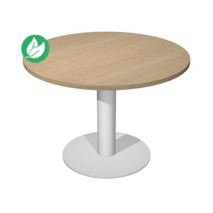 Table ronde de réunion Eminence - Ø 100 cm - Plateau Chêne - Pied Aluminium Table ronde de réunion Eminence - Ø 100 cm - Plateau Chêne - Pied Aluminium