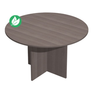 Table ronde de réunion Pronto 120 cm - Pied croix - Cendre Table ronde de réunion Pronto 120 cm - Pied croix - Cendre