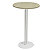 Table ronde Roxane hauteur 110 cm plateau Chêne 60 cm - Pied central métal Blanc - 1
