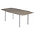 Table tonneau Actual L.200 x P.100 cm - Plateau Chêne grisé - Pieds carrés Aluminium - 1