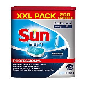 Tablettes de lavage lave-vaisselle cycle long Sun all in 1, 200 tablettes Tablettes de lavage lave-vaisselle cycle long Sun all in 1, 200 tablettes