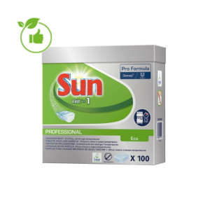 Tablettes lave-vaisselle cycle court écologiques Sun, boîte de 100 Tablettes lave-vaisselle cycle court écologiques Sun, boîte de 100