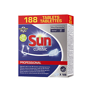 Tablettes lave-vaisselle cycle court Sun Professional, boîte de 188