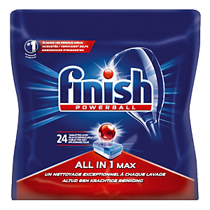 Tablettes lave vaisselle cycle long Calgonit Finish Powerball All in One Max, 24 tablettes Tablettes lave vaisselle cycle long Calgonit Finish Powerball All in One Max, 24 tablettes