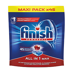 Tablettes lave-vaisselle cycle long Finish All in 1 Max, sachet de 45
