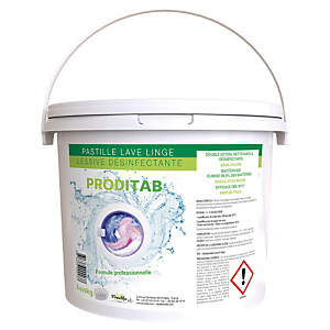 Tablettes lessive désinfectante Proditab, seau de 125 Tablettes lessive désinfectante Proditab, seau de 125