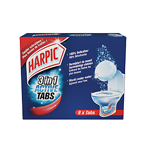 Tablettes WC détartrantes Harpic 3 en 1 Active, boîte de 8