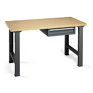 Établi d'atelier en bois avec bloc-tiroir Établi d'atelier en bois avec bloc-tiroir