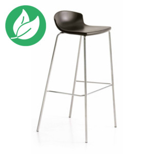 Tabouret haut de restauration Fingal - Assise polypropylène Noir Tabouret haut de restauration Fingal - Assise polypropylène Noir
