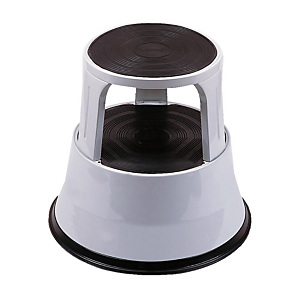 Tabouret marchepied métal gris clair Tabouret marchepied métal gris clair