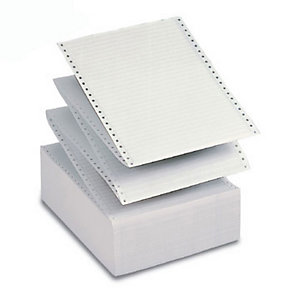Tabulati a modulo continuo in carta chimica - Dimensioni 24 x 11" - 2 copie bianca - Grammatura 55 g/mq - Staccabile (confezione 1000 fogli)