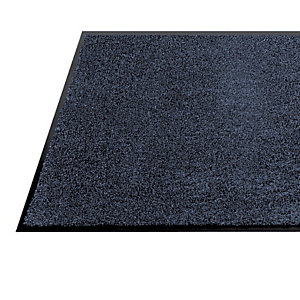 Tapis d'entrée absorbant microfibre bleu chiné 0,90 x 1,50 m
