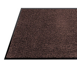 Tapis d'entrée absorbant microfibre marron chiné 0,90 x 1,50 m